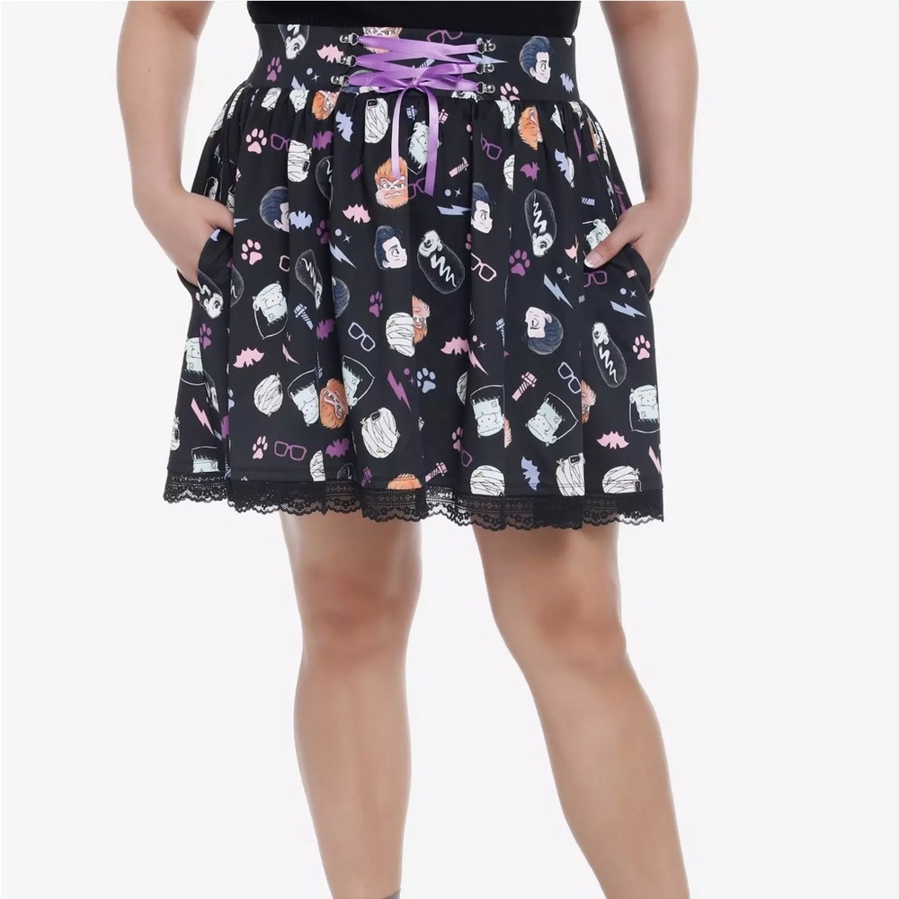 Universal Monsters Chibi Lace Up Plus Size Skirt
